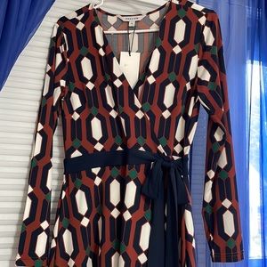 Multi-Patterned Maxi Dress, Size 8